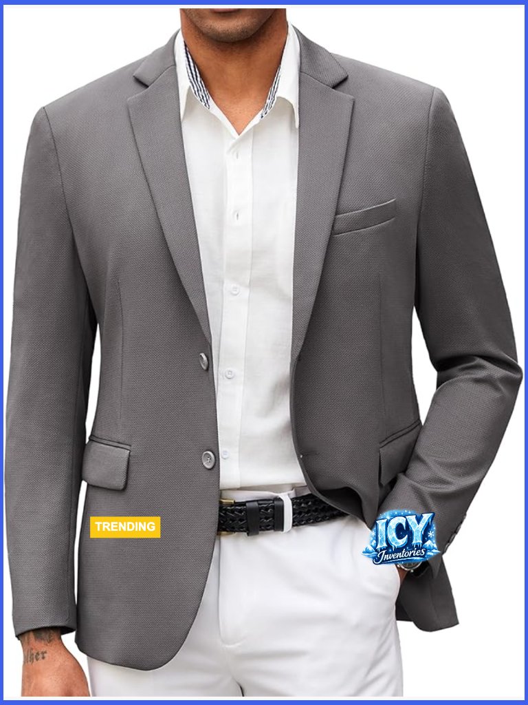 Lightweight Knit Sport Coat Slim Fit Blazer Recycled Polyester Blend
